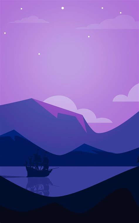 1848x2960 Minimal Ship Artwork Purple Background 1848x2960 Resolution