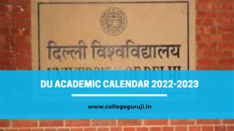 DU Academic Calendar 2022-2023, See full Schedule