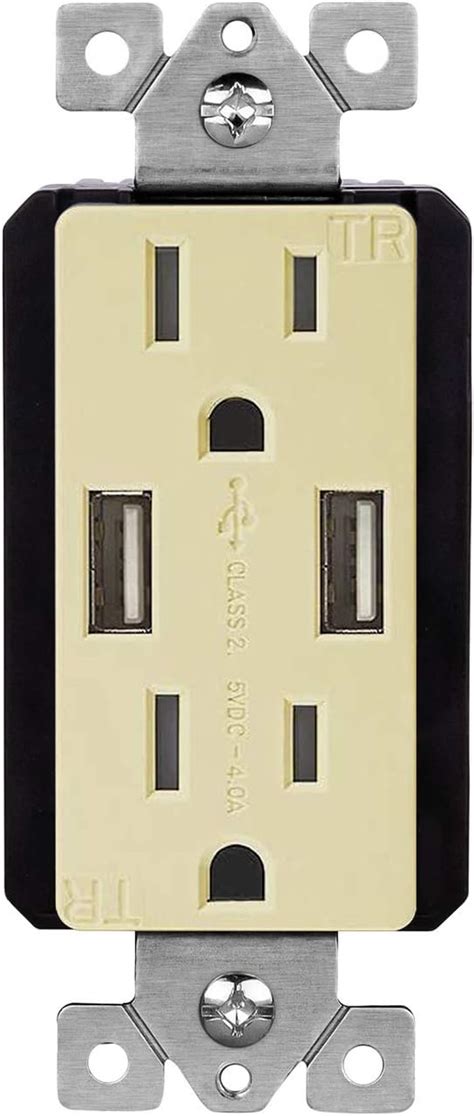 Topgreener High Speed Usb Wall Outlet 15a Tamper Resistant Receptacles