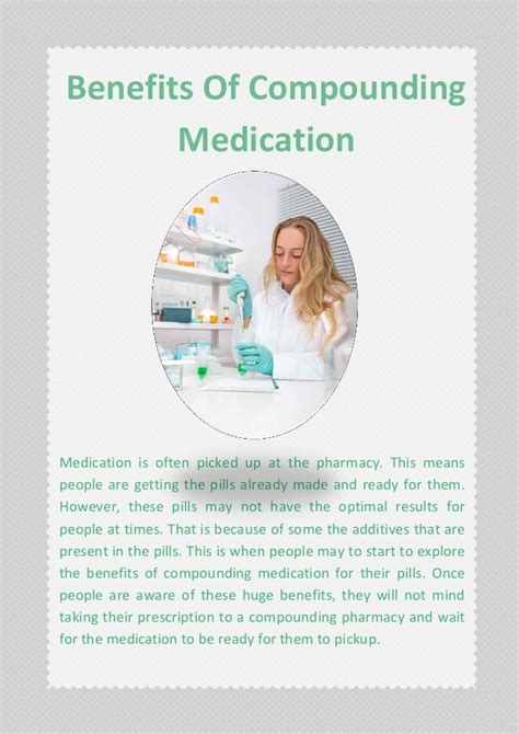 Benefits Of Compounding Medication