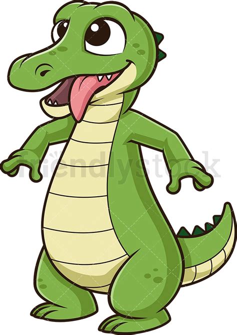 Funny Alligator Cartoon Clipart Vector Friendlystock