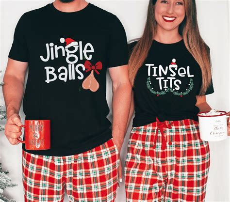 Funny Couples Christmas Shirts Jingle Balls Tinsel Tits Etsy
