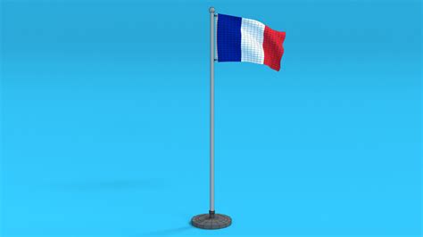 Artstation Low Poly Seamless Animated France Flag Game Assets