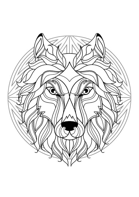 Geometric Wolf Head Mandala Mandalas With Animals