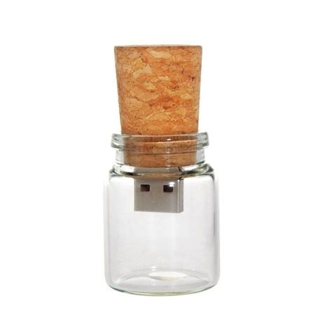 4g 8g 16g 32g Glass Bottle With Cork Usb Flash Drive Transparent In