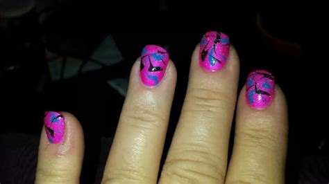 Hot pink splatter | My nails, Nail paint, Nail spa Pink & white nail spa, nails, manicures, pedicures, spa treatments.