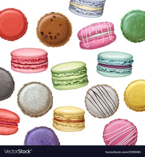 Sweet Delicious French Macarons Royalty Free Vector Image