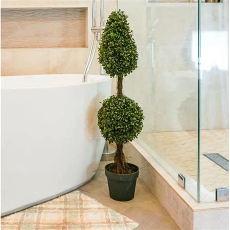 Artificial Double Ball Shaped Boxwood Topiary In Pot Boxwood Topiary