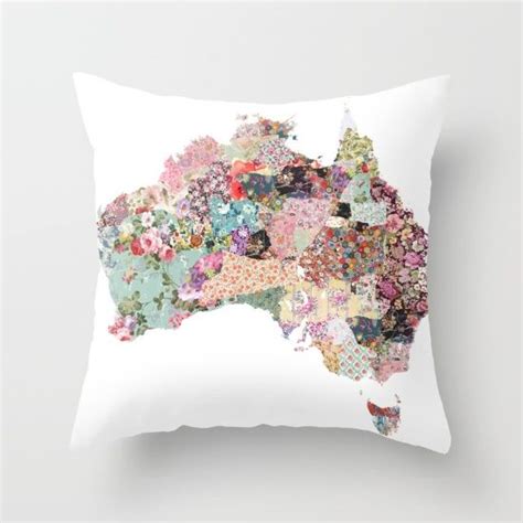 Australia Map Throw Pillow By Mapsland Society6 Throw Pillows