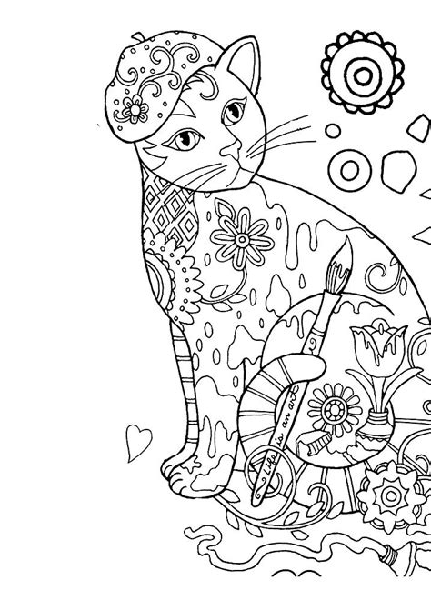 cat therapy coloring pages    print