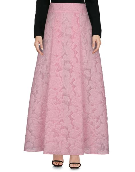 Emanuel Ungaro Silk Long Skirt In Pink Lyst