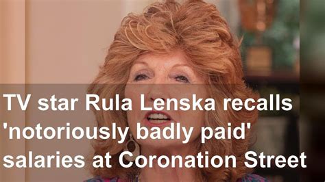 Tv Star Rula Lenska Recalls Notoriously Badly Paid Salaries At