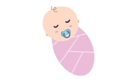 Sleeping Baby Swaddle Clipart Simple Cute Sleep Baby Swaddled In Pink