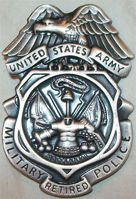 Military Police Us Army Mp Badge Retired Original Film And Tv Övrigt