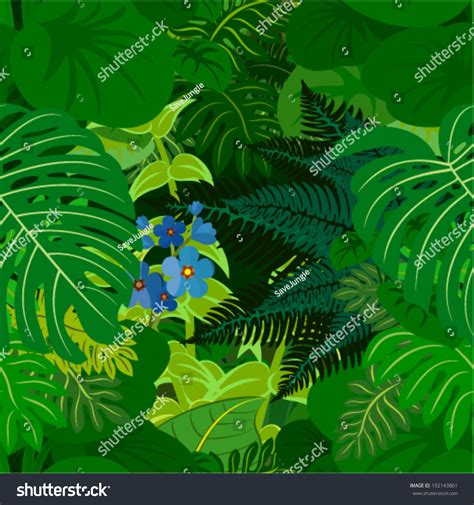 Seamless Vector Tropical Rainforest Jungle Background Vector De Stock