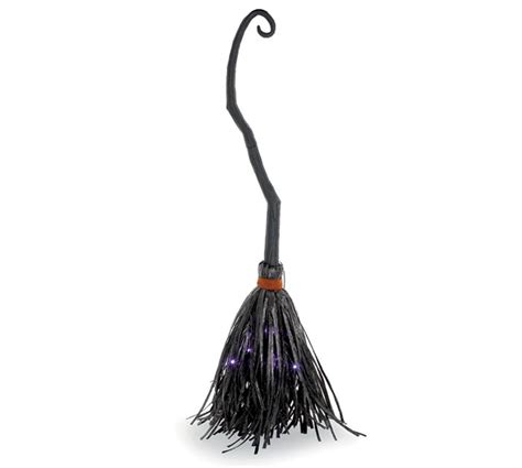 Black Witches Broom With Purple Lights Mad Halloween