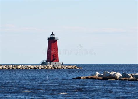 Manistique East Breakwater Lighthouse Editorial Photography Image Of
