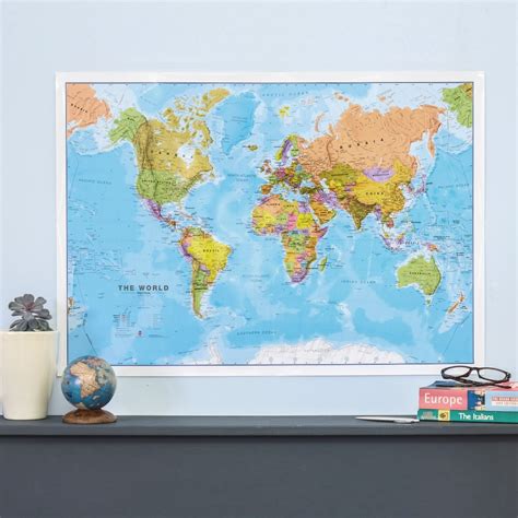 Political Map Of The World Poster 33 X 23 Front Lamination