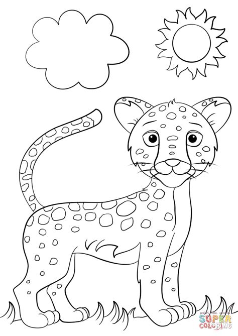 Dibujo De Jaguar Lindo De Dibujos Animados Para Colorear Dibujos Para