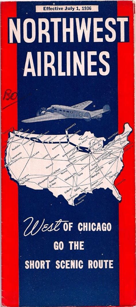 Northwest Airlines 1936 Northwest Airlines Airlines Vintage Airlines