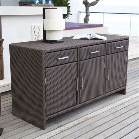 A buffet cabinet is a piece of furniture normally used in the dining room to store items as well as to serve food. Outdoor-Sideboard-Wicker.jpg (1000×1000) | Glass top ...