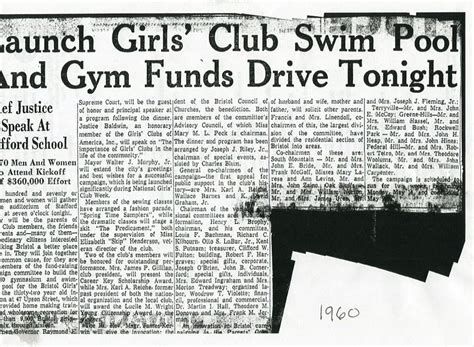 Bristol Girls Club 1960s Bristol Sports Hall Of Fame Bristol Ct