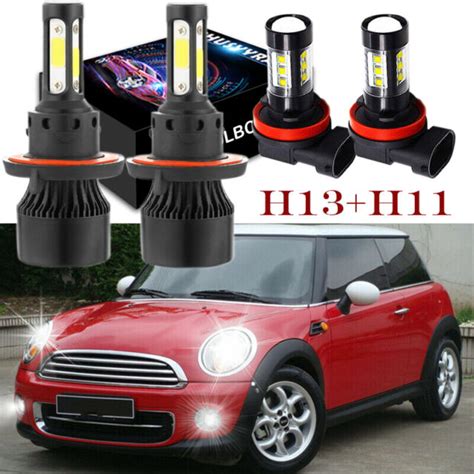 4x Bulbs For Mini Cooper 2009 2017 Combo H13h11 H8 Led Headlight Fog