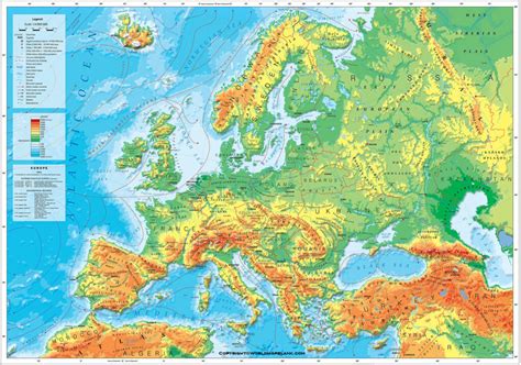 Printable Europe Physical Map Map Of Europe Physical