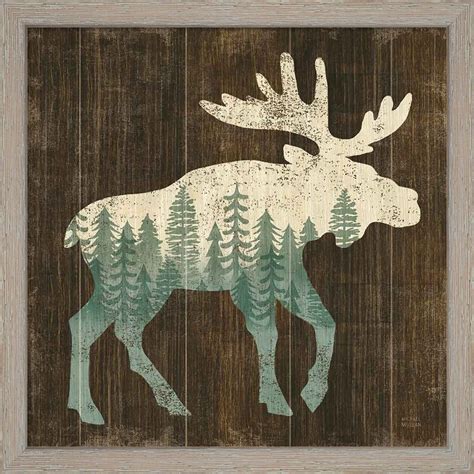 Simple Living Deer And Moose Silhouette By Michael Mullan 13 X 13