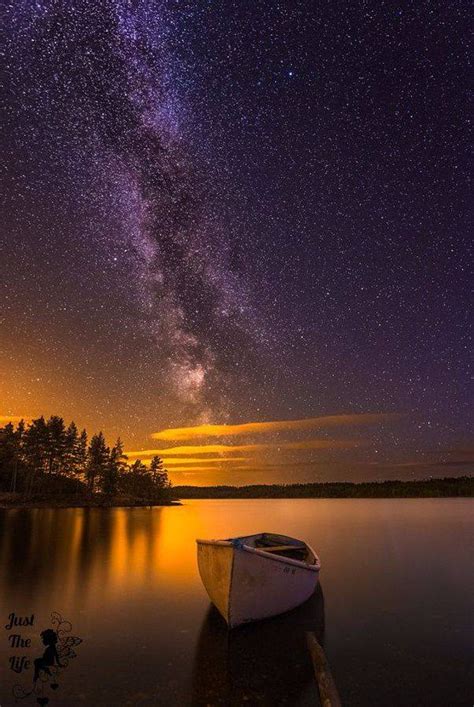 Boat Above The Milky Way Color Photography Landscape Photography