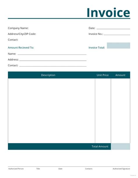 Blank Invoice Format In Excel Excel Templates