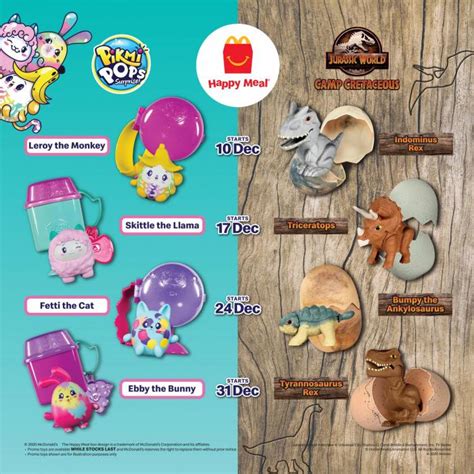 The 4th week came out with something interesting in. McDonald's Happy Meal FREE Pikmi Pops & Jurassic World ...