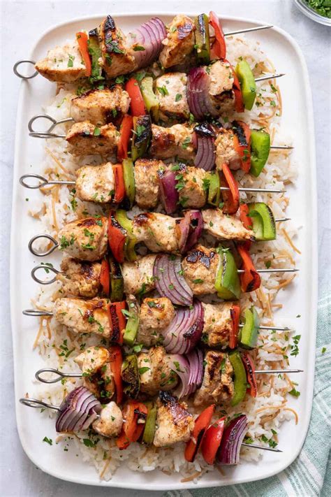 Grilled Mediterranean Chicken Kabobs Recipe Kabob Recipes Chicken