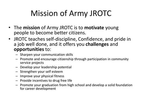 Ppt Army Jrotc The Making Of A Better Citizen Powerpoint
