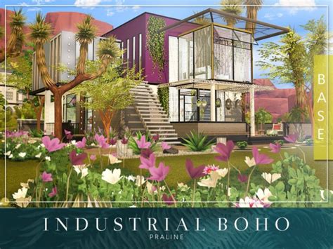 The Sims Resource Industrial Boho House By Pralinesims • Sims 4 Downloads