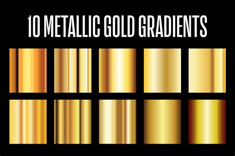 10 Metallic Gold Gradients Ai File Gradients ~ Creative Market