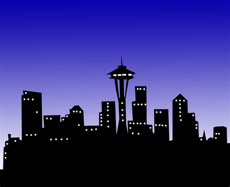 Seattle Night Out Seattle Skyline Painting Seattle Skyline