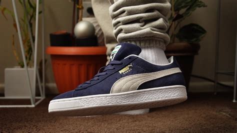 How To Style Puma Suede Classic Xxi Navy Blue On Feet Youtube