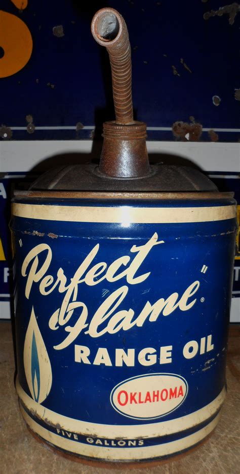 Perfect Flame Range Oil 5 Gallon Can Circa 1950s Motor Oil Vintage