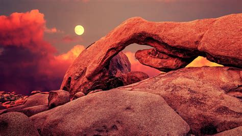 Joshua Tree National Park California Red Sun Rock Rocks Nature