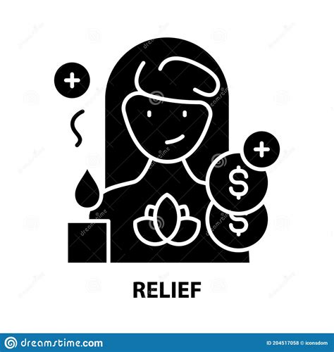 Relief Icon Black Vector Sign With Editable Strokes Concept