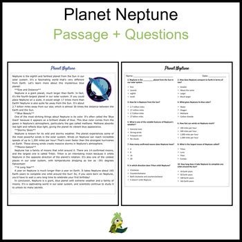 Planet Neptune Reading Comprehension And Word Search By Kakapo Reading