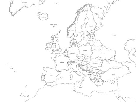 Find the perfect outline map of europe stock illustrations from getty images. PowerPoint® Map of Europe with Countries - Outline | Free Vector Maps