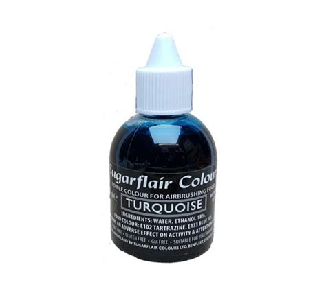 sugarflair airbrush edible liquid colouring for airbrushing turquoise 60ml makro