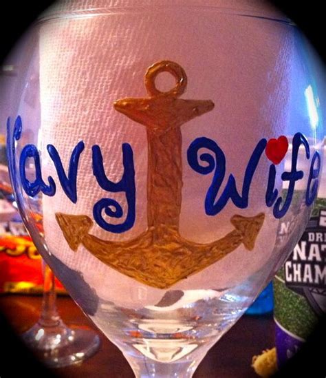 Items Similar To Military Navy Wife Navy Wine Glass On Etsy