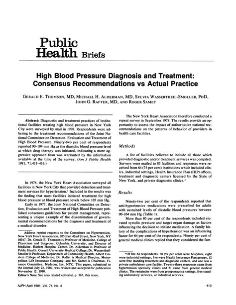 Pdf High Blood Pressure Diagnosis And Treatment Consensus