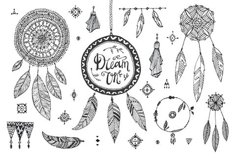 Premium Vector Vector Boho Decor Set Collection Of Hand Drawn Doodle