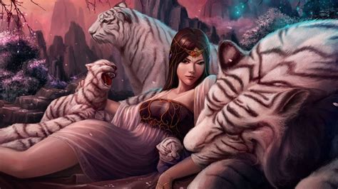 Fantasy Queen Tigers 1366x768 Wallpaper Easily Available In Abundance On The Online World