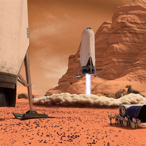 Spacex Downscaled Its Spaceship Landing On Mars Spaceship Concept