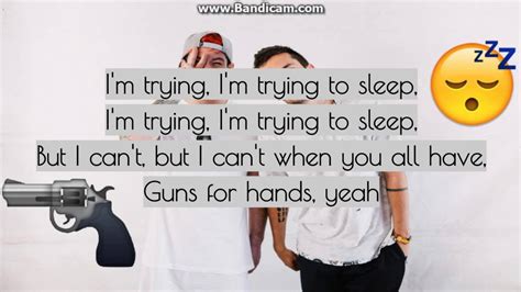 Guns For Hands Twenty One Pilots Lyrics Youtube